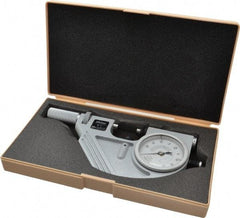Mitutoyo - 0 to 1" Range, 0.0001" Graduation, Mechanical Outside Micrometer - Friction Thimble, Accurate to 0.00005" - USA Tool & Supply