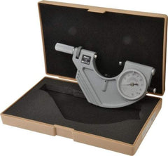 Mitutoyo - 1 to 2" Range, 0.0001" Graduation, Mechanical Outside Micrometer - Friction Thimble, Accurate to 0.00005" - USA Tool & Supply