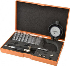 Mitutoyo - 6 Anvil, 0.3 to 0.4" Dial Bore Gage - 0.0001" Graduation, 1-1/4" Gage Depth, Accurate to 0.00016" - USA Tool & Supply