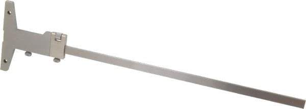 Mitutoyo - 0 to 300mm Measurement Range, 410mm Rule Length, 4 Inch Base Length, Vernier Depth Gage - 0.02mm Graduation, Accurate to 0.04mm, Stainless Steel, Satin Chrome Coated - USA Tool & Supply