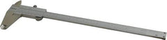 Mitutoyo - 0 to 8" Stainless Steel Vernier Caliper - 1/128" Graduation, 50mm Jaw Depth, 0.0015" Accuracy, Includes Depth Measurement Rod & Inside Diam Jaws - USA Tool & Supply