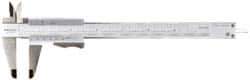 Mitutoyo - 0 to 8" Stainless Steel Vernier Caliper - 0.02mm Graduation, 50mm Jaw Depth, 0.03mm Accuracy - USA Tool & Supply