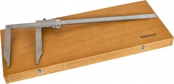 Mitutoyo - 0 to 20" Stainless Steel Vernier Caliper - 0.02mm Graduation, 200mm Jaw Depth, 0.06mm Accuracy - USA Tool & Supply