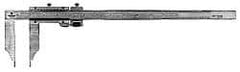 Mitutoyo - 0 to 40" Stainless Steel Vernier Caliper - 0.02mm Graduation, 200mm Jaw Depth, 0.10mm Accuracy - USA Tool & Supply