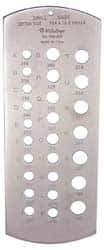 Mitutoyo - A Letter to Z Letter Hole Size Drill Gage - 6-3/8 Inch Long, 2-1/2 Inch Wide, 26 Holes - USA Tool & Supply