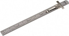 Mitutoyo - 6" Long, 1/64" and 1mm Graduation, Flexible Steel Rule - English/Metric Graduation Style, 1/2" Wide, Silver, Satin Chrome Finish - USA Tool & Supply
