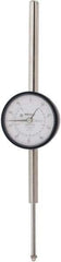 Mitutoyo - 2" Range, 0-100 Dial Reading, 0.001" Graduation Dial Drop Indicator - 2-3/16" Dial, 1" Range per Revolution, 0.003" Accuracy, Revolution Counter - USA Tool & Supply