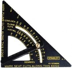 Stanley - 6-3/4" Blade Length x 10-3/4" Base Length, Black Finish, Aluminum Layout Tool - 1/8" Graduation - USA Tool & Supply
