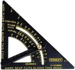Stanley - 6-3/4" Blade Length x 10-3/4" Base Length, Black Finish, Aluminum Layout Tool - 1/8" Graduation - USA Tool & Supply
