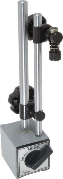 Mitutoyo - 130 Lb Magnetic Force, Indicator Positioner & Holder with Base - Post & Adjustable Rod, Rectangular Base, 55mm Base Height, 58mm Base Length, 50mm Base Width - USA Tool & Supply