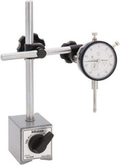 Mitutoyo - 0.001" Graduation, 1" Max Meas, 0-100 Dial Reading, Dial Indicator & Base Kit - 58mm Base Length x 50mm Base Width x 55mm Base Height - USA Tool & Supply