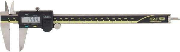 Mitutoyo - 0 to 200mm Range, 0.01mm Resolution, Electronic Caliper - Stainless Steel with 50mm Stainless Steel Jaws, 0.03mm Accuracy - USA Tool & Supply