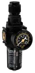 ARO/Ingersoll-Rand - 1/4" NPT Port Compact 1 Piece Filter/Regulator FRL Unit - Polycarbonate Bowl, 72 SCFM, 150 Max psi, 8.15" High x 2.205" Long, Manual Drain - USA Tool & Supply