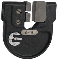 YPG - 3-13/16 to 4-3/16 Inch, Cast Iron 8x Frame Snap Gage - 0.001 Inch Graduation, Hardened Tool Steel Anvil - USA Tool & Supply