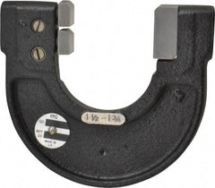 YPG - 1-1/2 to 1-3/4 Inch, Cast Iron 4x Frame Snap Gage - 0.001 Inch Graduation, Hardened Tool Steel Anvil - USA Tool & Supply
