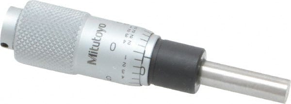 Mitutoyo - 1/2 Inch, 0.5118 Inch Thimble, 0.1969 Inch Diameter x 17.5mm Long Spindle, Mechanical Micrometer Head - USA Tool & Supply