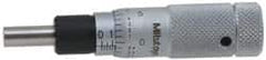 Mitutoyo - 1/2 Inch, 0.5118 Inch Zero-Adjustable Thimble, 0.1969 Inch Diameter x 13mm Long Spindle, Mechanical Micrometer Head - USA Tool & Supply