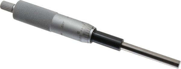 Mitutoyo - 2 Inch, 0.8268 Inch Ratchet Stop Thimble, 0.315 Inch Diameter x 59mm Long Spindle, Mechanical Micrometer Head - USA Tool & Supply