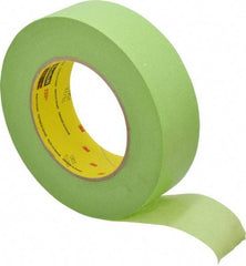 3M - 1-1/2" Wide x 60 Yd Long Green Paper Masking Tape - Series 401+/233+, 6.7 mil Thick, 25 In/Lb Tensile Strength - USA Tool & Supply