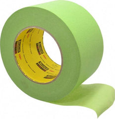3M - 3" Wide x 60 Yd Long Green Paper Masking Tape - Series 401+/233+, 6.7 mil Thick, 25 In/Lb Tensile Strength - USA Tool & Supply