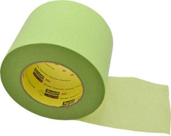 3M - 4" Wide x 60 Yd Long Green Paper Masking Tape - Series 401+/233+, 6.7 mil Thick, 25 In/Lb Tensile Strength - USA Tool & Supply