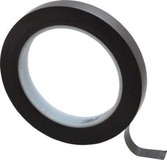 3M - Black Solid Color Vinyl Tape - 1/2" Wide x 108' Long x 5.2 mil Thick, General Traffic - USA Tool & Supply