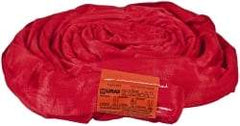 Lift-All - 12' Long x 2-1/8" Wide, 13,200 Lb Vertical Capacity, Polyester Web Sling - 10,600 Lb Choker Capacity, 1-3/8" Diam Chain, Red, with Endless Sling - USA Tool & Supply