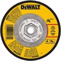 DeWALT - 24 Grit, 5" Wheel Diam, 1/4" Wheel Thickness, Type 27 Depressed Center Wheel - Aluminum Oxide, Resinoid Bond, 12,200 Max RPM - USA Tool & Supply
