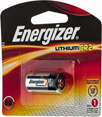 Energizer - Size CR2, Lithium, Photo Battery - 3 Volts, Flat Terminal, CR15H270, ANSI, IEC Regulated - USA Tool & Supply