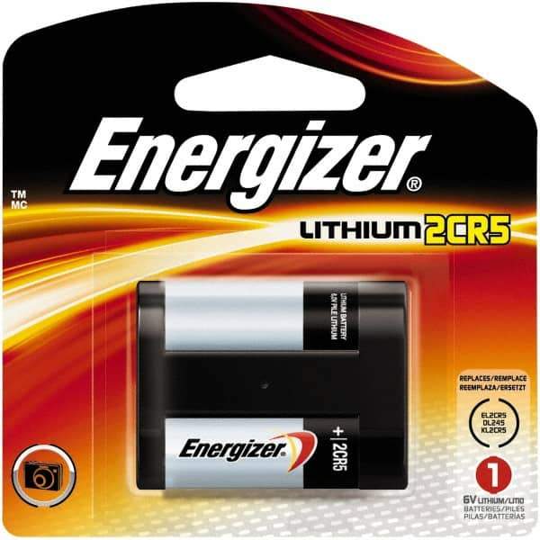 Energizer - Size 2CR5, Lithium, Photo Battery - 6 Volts, Flat Terminal, 2CR5, IEC Regulated - USA Tool & Supply