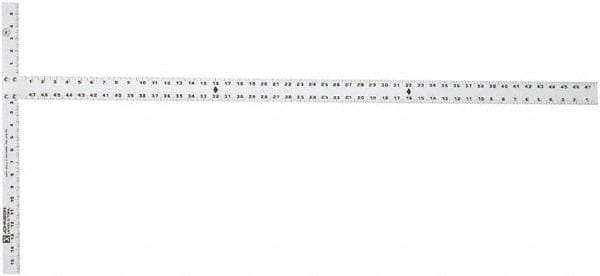 Johnson Level & Tool - 48" Blade Length x 1-1/2" Blade Width, 22" Base Length x 2" Base Width Aluminum Square - 0.008" Accuracy - USA Tool & Supply