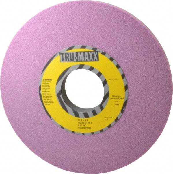 Tru-Maxx - 12" Diam x 3" Hole x 1" Thick, I Hardness, 46 Grit Surface Grinding Wheel - Aluminum Oxide, Type 1, Coarse Grade, 2,705 Max RPM, Vitrified Bond, No Recess - USA Tool & Supply