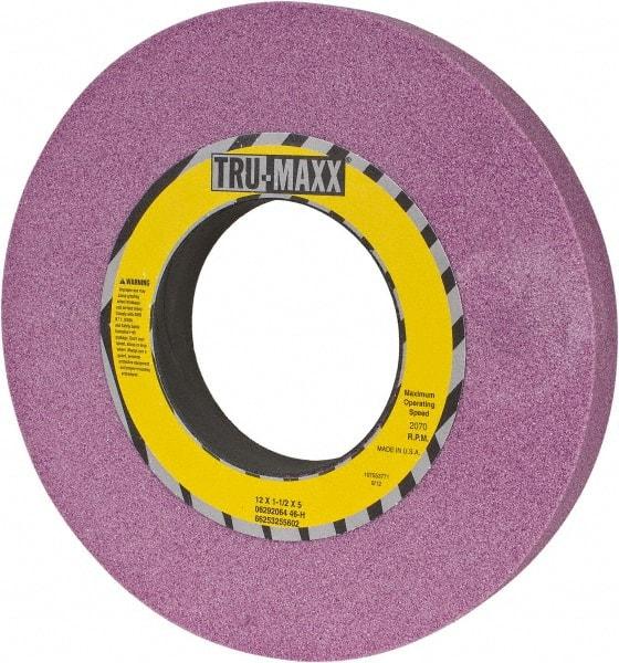 Tru-Maxx - 12" Diam x 5" Hole x 1-1/2" Thick, H Hardness, 46 Grit Surface Grinding Wheel - Aluminum Oxide, Type 1, Coarse Grade, 2,070 Max RPM, Vitrified Bond, No Recess - USA Tool & Supply