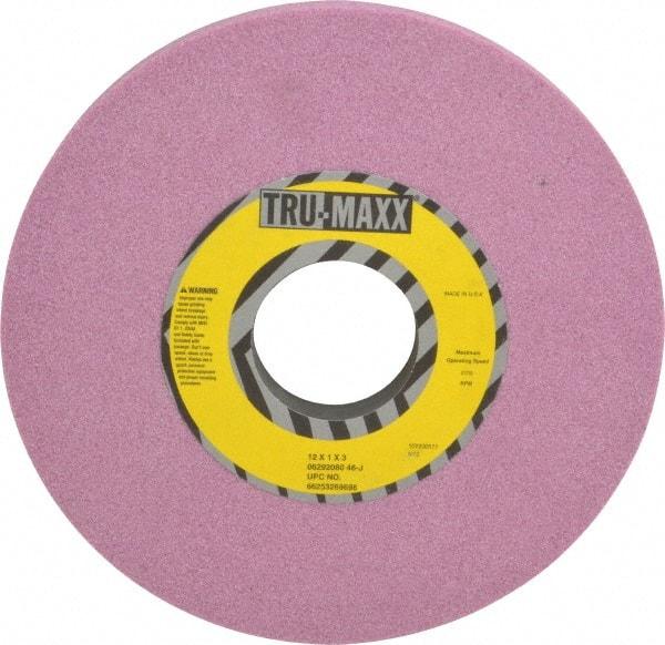 Tru-Maxx - 12" Diam x 3" Hole x 1" Thick, J Hardness, 46 Grit Surface Grinding Wheel - Aluminum Oxide, Type 1, Coarse Grade, 2,705 Max RPM, Vitrified Bond, No Recess - USA Tool & Supply