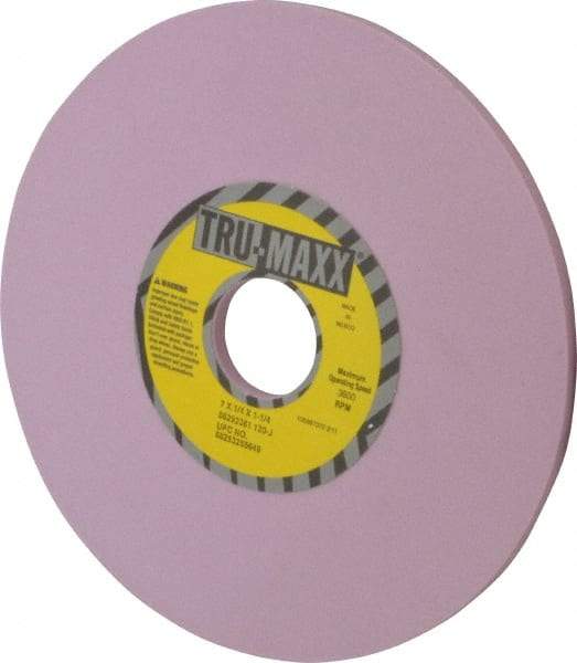 Tru-Maxx - 7" Diam x 1-1/4" Hole x 1/4" Thick, J Hardness, 120 Grit Surface Grinding Wheel - Aluminum Oxide, Type 1, Fine Grade, 3,600 Max RPM, Vitrified Bond, No Recess - USA Tool & Supply