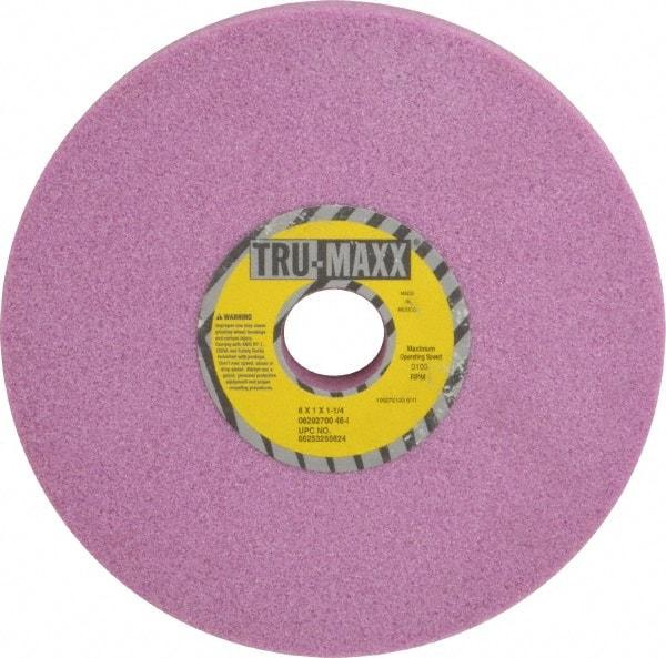 Tru-Maxx - 8" Diam x 1-1/4" Hole x 1" Thick, I Hardness, 46 Grit Surface Grinding Wheel - Aluminum Oxide, Type 1, Coarse Grade, 3,105 Max RPM, Vitrified Bond, No Recess - USA Tool & Supply
