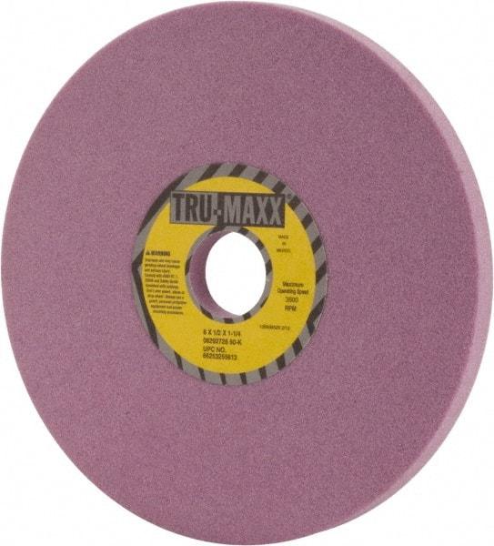 Tru-Maxx - 8" Diam x 1-1/4" Hole x 1/2" Thick, K Hardness, 60 Grit Surface Grinding Wheel - Aluminum Oxide, Type 1, Medium Grade, 3,600 Max RPM, Vitrified Bond, No Recess - USA Tool & Supply
