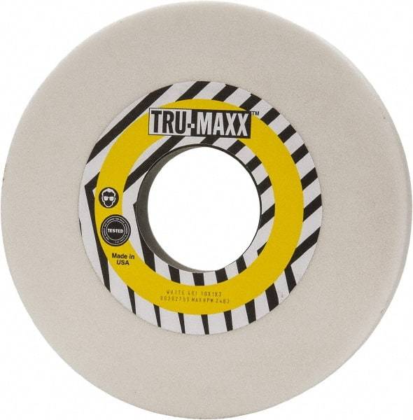 Tru-Maxx - 10" Diam x 3" Hole x 1" Thick, I Hardness, 46 Grit Surface Grinding Wheel - Aluminum Oxide, Type 1, Coarse Grade, 2,483 Max RPM, Vitrified Bond, No Recess - USA Tool & Supply
