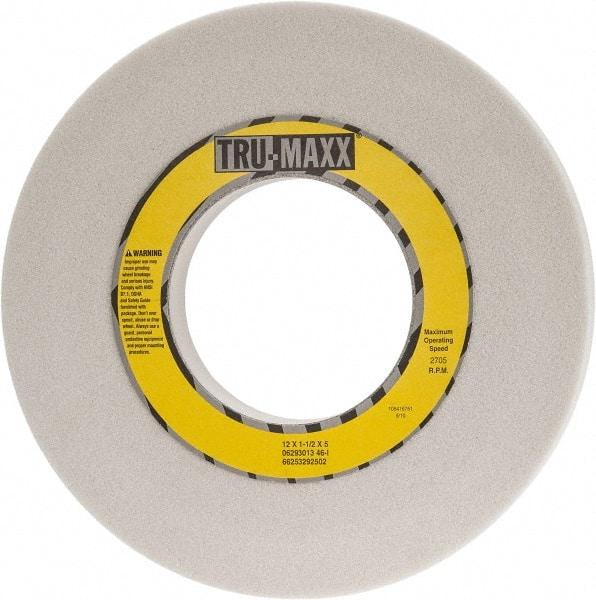 Tru-Maxx - 12" Diam x 5" Hole x 1-1/2" Thick, I Hardness, 46 Grit Surface Grinding Wheel - Aluminum Oxide, Type 1, Coarse Grade, 2,705 Max RPM, Vitrified Bond, No Recess - USA Tool & Supply