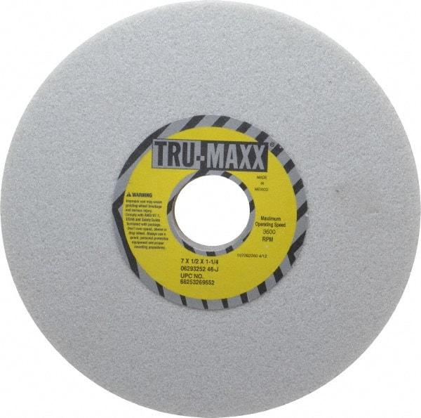 Tru-Maxx - 7" Diam x 1-1/4" Hole x 1/2" Thick, J Hardness, 46 Grit Surface Grinding Wheel - Aluminum Oxide, Type 1, Coarse Grade, 3,600 Max RPM, Vitrified Bond, No Recess - USA Tool & Supply
