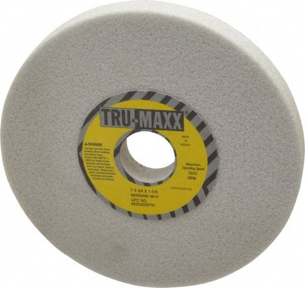 Tru-Maxx - 7" Diam x 1-1/4" Hole x 3/4" Thick, H Hardness, 46 Grit Surface Grinding Wheel - Aluminum Oxide, Type 1, Coarse Grade, 3,600 Max RPM, Vitrified Bond, No Recess - USA Tool & Supply