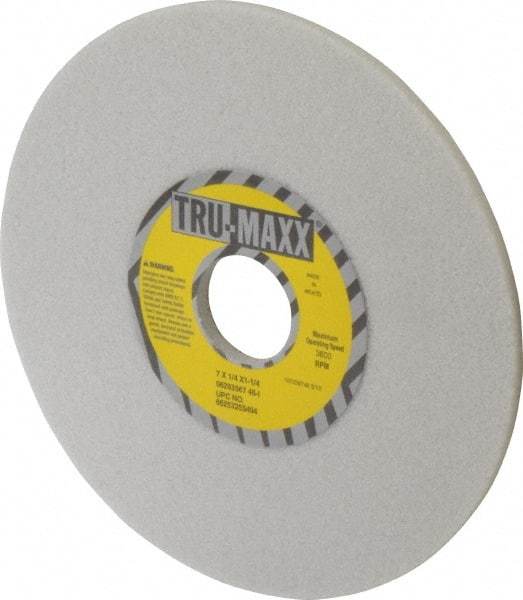 Tru-Maxx - 7" Diam x 1-1/4" Hole x 1/4" Thick, I Hardness, 46 Grit Surface Grinding Wheel - Aluminum Oxide, Type 1, Coarse Grade, 3,600 Max RPM, Vitrified Bond, No Recess - USA Tool & Supply