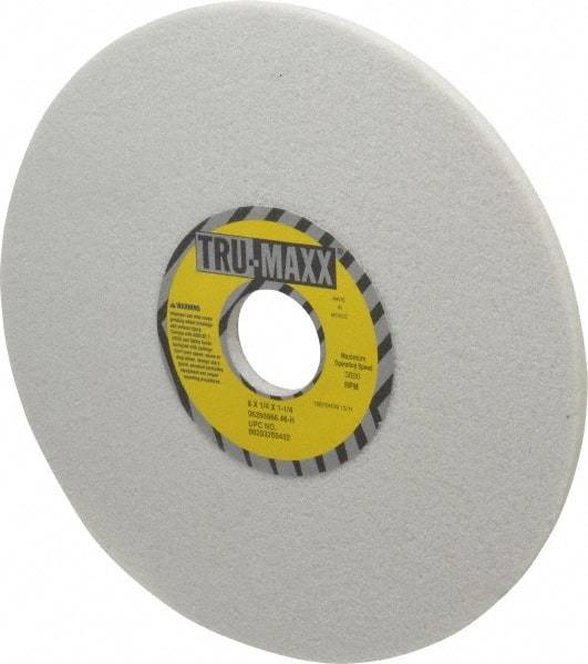 Tru-Maxx - 8" Diam x 1-1/4" Hole x 1/4" Thick, H Hardness, 46 Grit Surface Grinding Wheel - Aluminum Oxide, Type 1, Coarse Grade, 3,600 Max RPM, Vitrified Bond, No Recess - USA Tool & Supply