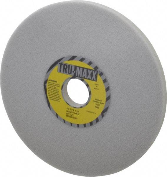 Tru-Maxx - 8" Diam x 1-1/4" Hole x 1/2" Thick, K Hardness, 46 Grit Surface Grinding Wheel - Aluminum Oxide, Type 1, Coarse Grade, 3,600 Max RPM, Vitrified Bond, No Recess - USA Tool & Supply