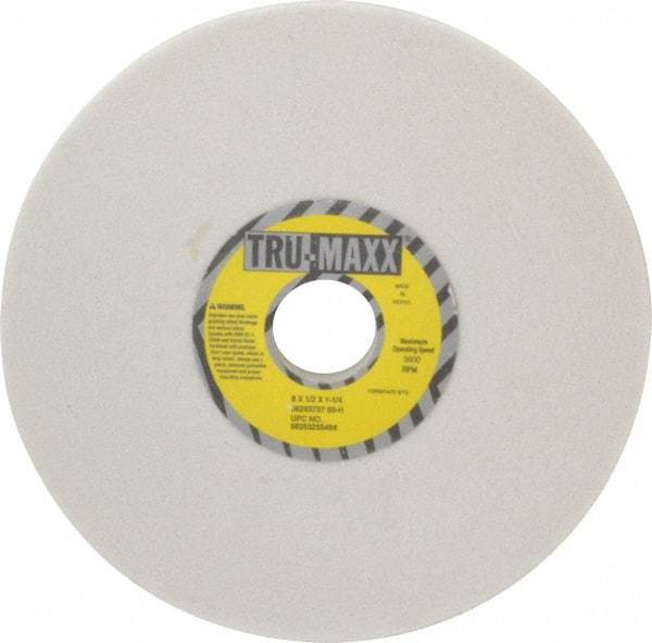 Tru-Maxx - 8" Diam x 1-1/4" Hole x 1/2" Thick, H Hardness, 60 Grit Surface Grinding Wheel - Aluminum Oxide, Type 1, Medium Grade, 3,600 Max RPM, Vitrified Bond, No Recess - USA Tool & Supply