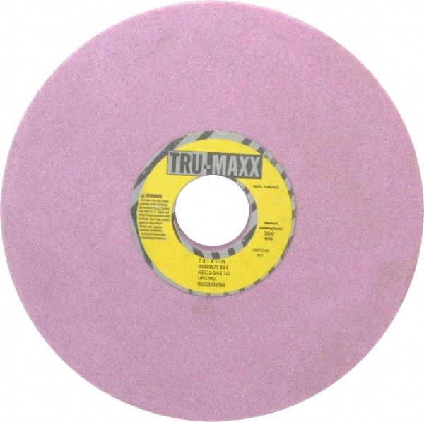 Tru-Maxx - 7" Diam x 1-1/4" Hole x 1" Thick, I Hardness, 60 Grit Surface Grinding Wheel - Aluminum Oxide, Type 5, Medium Grade, 3,600 Max RPM, Vitrified Bond, One-Side Recess - USA Tool & Supply