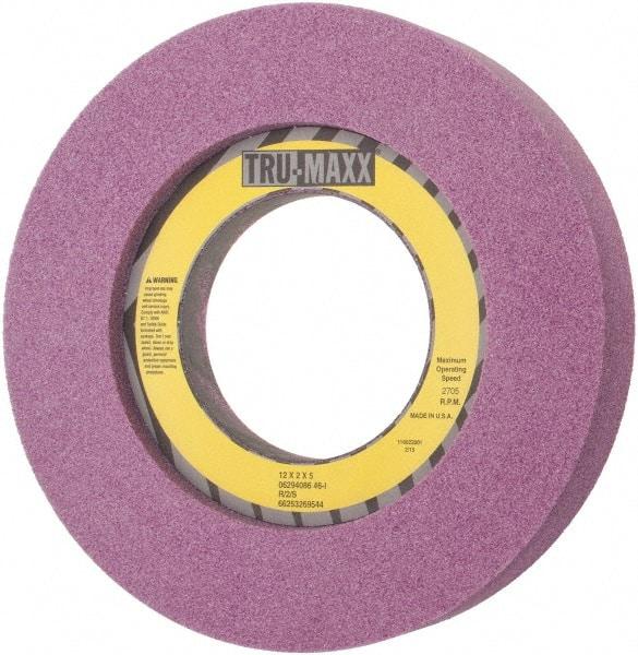 Tru-Maxx - 12" Diam x 5" Hole x 2" Thick, I Hardness, 46 Grit Surface Grinding Wheel - Aluminum Oxide, Type 7, Coarse Grade, 2,705 Max RPM, Vitrified Bond, Two-Side Recess - USA Tool & Supply