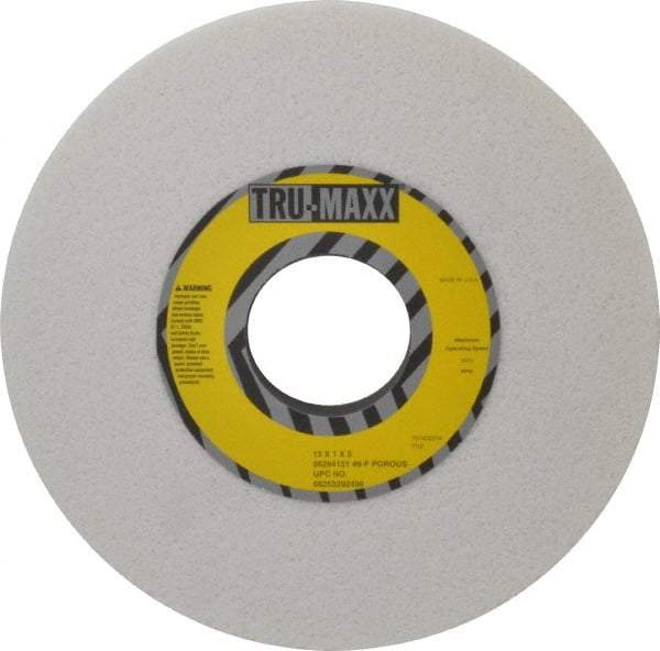 Tru-Maxx - 12" Diam x 3" Hole x 1" Thick, F Hardness, 46 Grit Surface Grinding Wheel - Aluminum Oxide, Type 1, Coarse Grade, 2,070 Max RPM, Vitrified Bond, No Recess - USA Tool & Supply