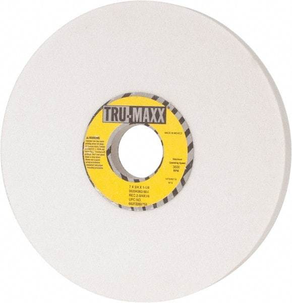 Tru-Maxx - 7" Diam x 1-1/4" Hole x 3/4" Thick, I Hardness, 60 Grit Surface Grinding Wheel - Aluminum Oxide, Type 5, Medium Grade, 3,600 Max RPM, Vitrified Bond, One-Side Recess - USA Tool & Supply