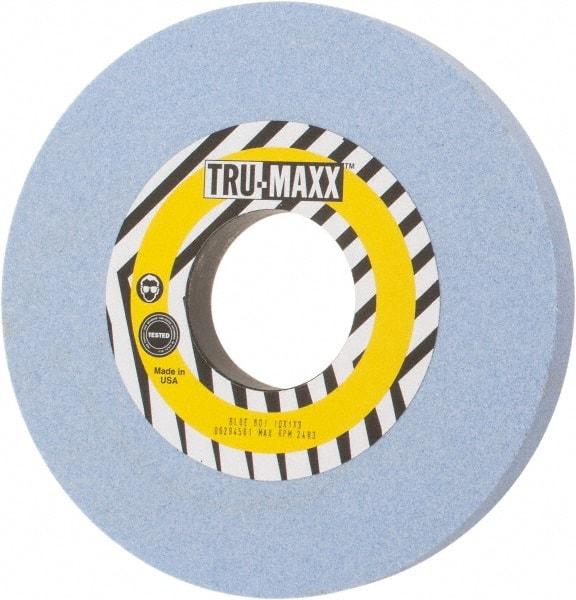 Tru-Maxx - 10" Diam x 3" Hole x 1" Thick, J Hardness, 60 Grit Surface Grinding Wheel - Ceramic, Type 1, Medium Grade, 2,483 Max RPM, Vitrified Bond, No Recess - USA Tool & Supply